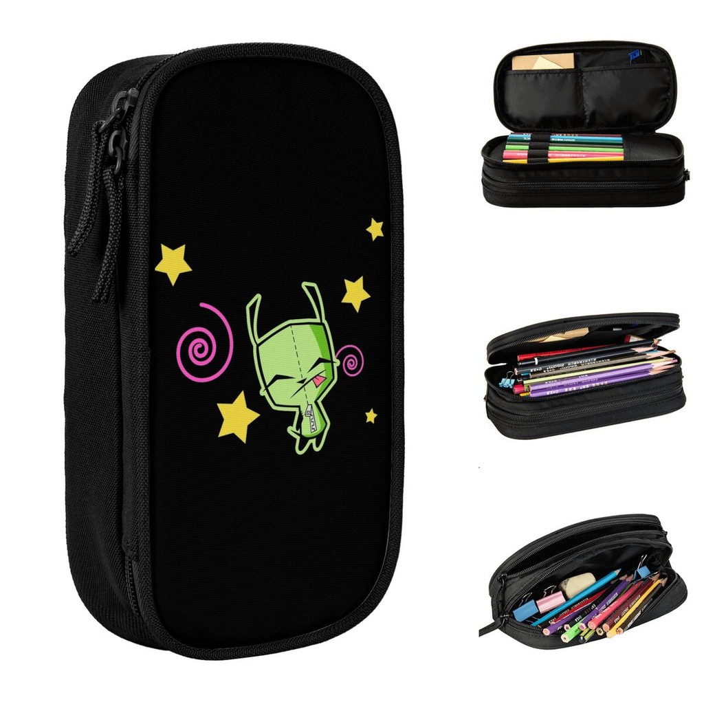 

Cute Invader Zim Gir Pencil Cases New Pen Holder Bags Student Big Capacity School Supplies Zipper Pencilcases