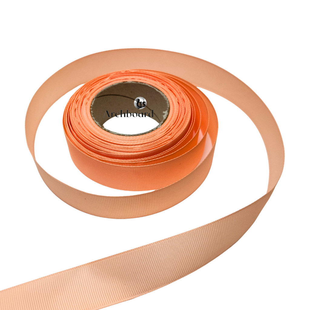 

Pita Kardo Polos / Pita Grossgrain ±2.5 cm x 20 yard - Ribbon - Warna Petal Peach (1 Gulung)