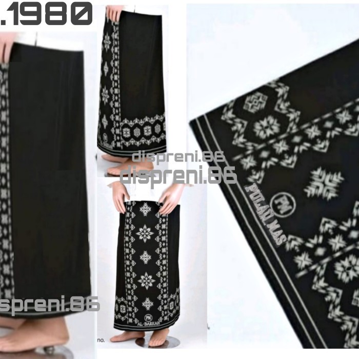 sarung pria polos hitam al barkah pulau mas jumbo  - palestin