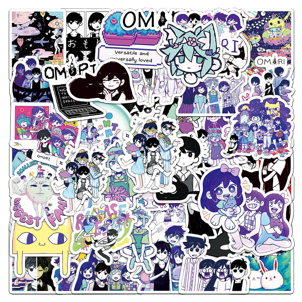 

10/30/50pcs Game Omori Anime Graffiti Stickers Waterproof DIY Skateboard Laptop Cute Sunny Basil Cartoon Decals Toy Gift for Kid