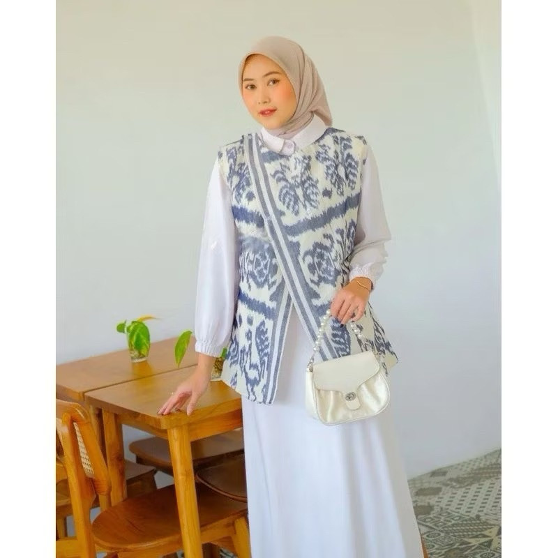 VEST TRISTA, BATIK TENUN WANITA, VEST WANITA, ROMPI TENUN, ROMPI BATIK WANITA ROMPI KONDANGAN LAMARA