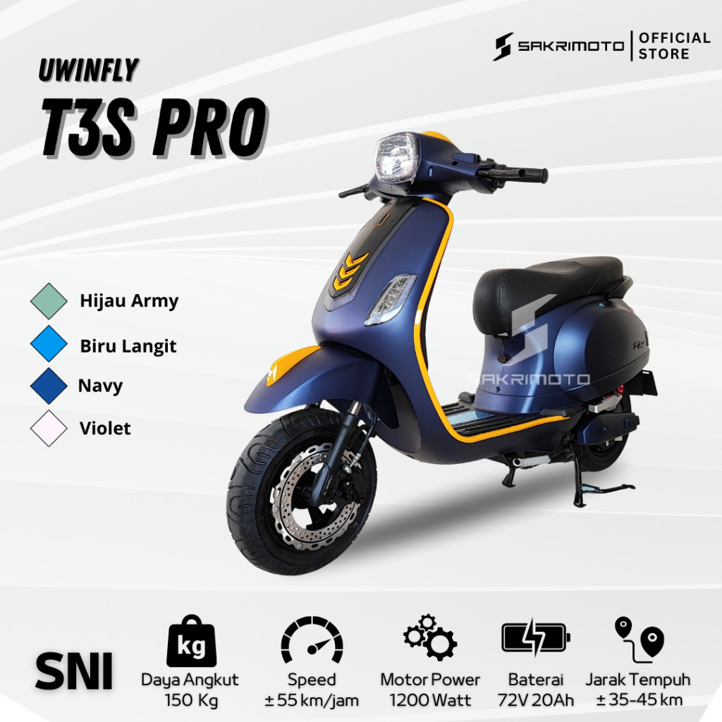 Motor Listrik T3S PRO 1200W - Uwinfly Murah Berkualitas Garansi Resmi