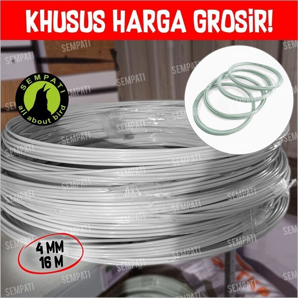 SEMPATI KHUSUS GROSIR Ruji Jeruji Fiber Roll Gulung Putih 4mm pjg 16m Ruji Sangkar Kandang Burung Mu