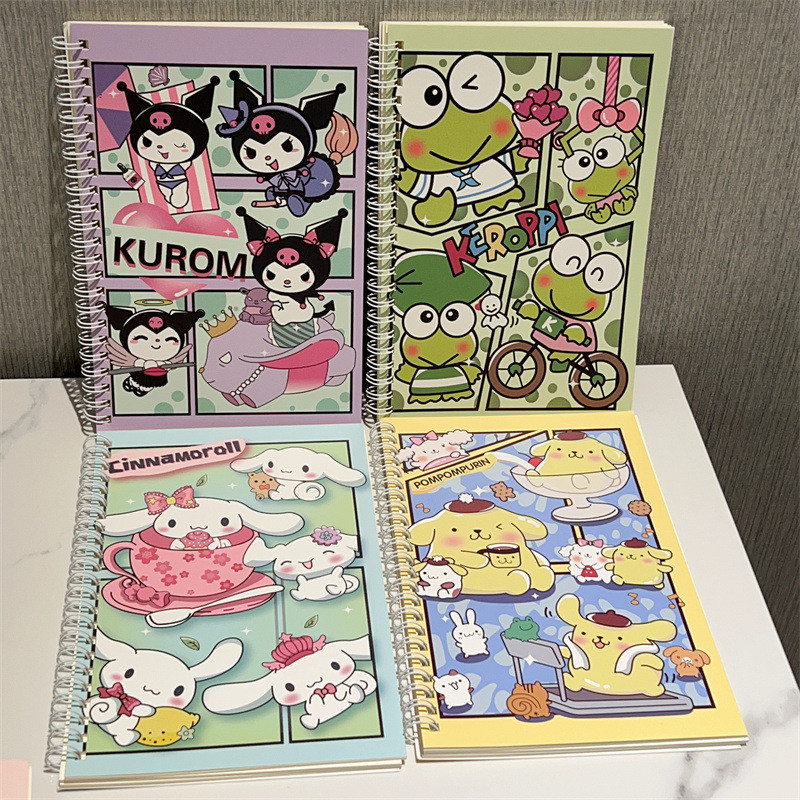 

Cute Cartoon Sanrio A5 Coil Notebook Exercise Book Notepad Diary Student Stationery School Supplies Back To School Kids Gift
