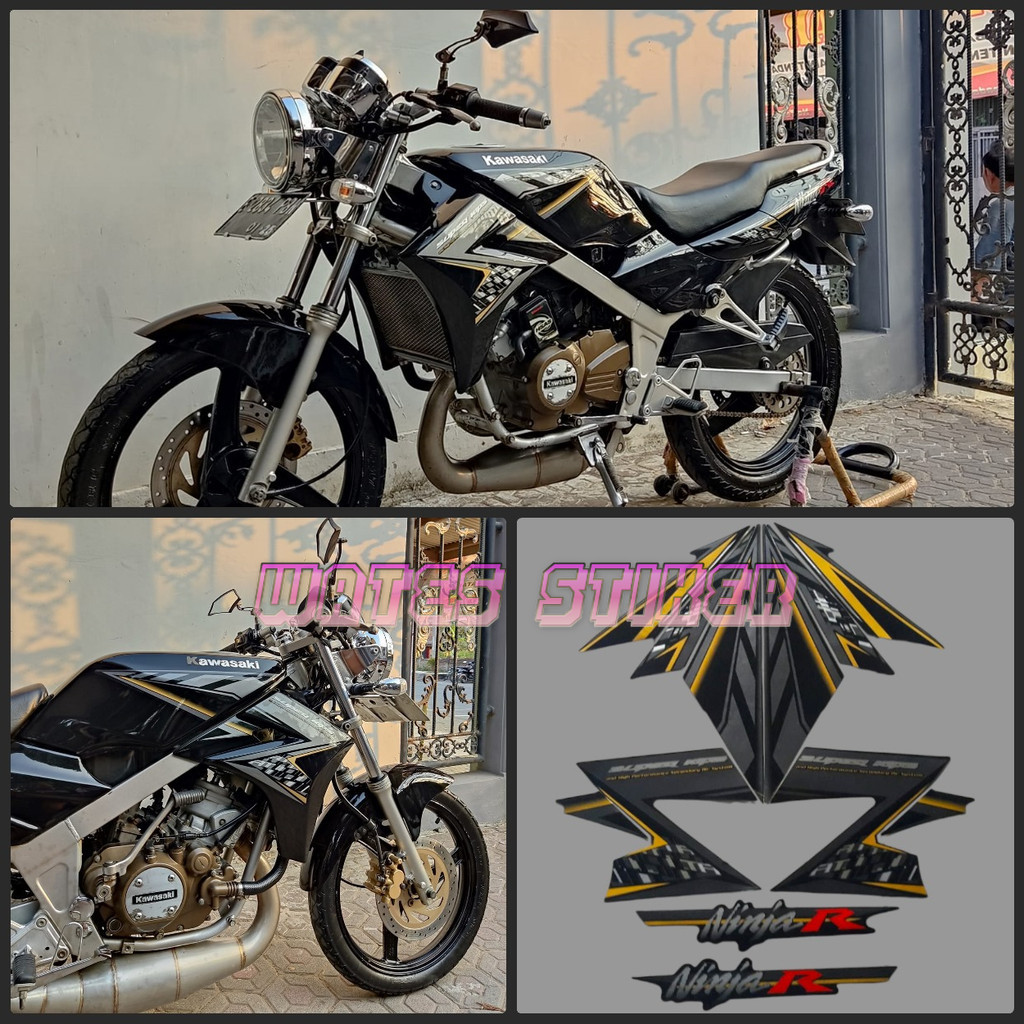 Striping Polet Sticker kawasaki ninja r 2014 hitam se stiker list body model original motor standar