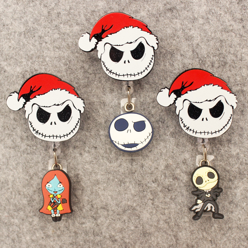 

Funny Christmas Jack Hat Man Style Rotate Badge Reel Nurse Workers Enfermera ID Holder Retractable Card Holder Accessory