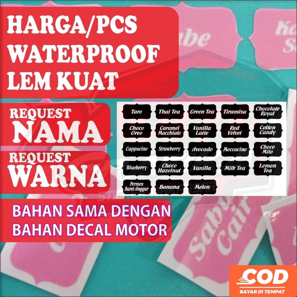 Stiker Label Nama Bumbu Dapur kitchen / sticker Lebel Toples wadah Prodak Minuman Makanan Buku