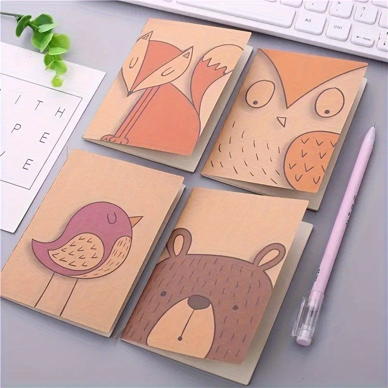 

10pcs Small Cute Kraft Pocket Notebook, 64K 16-Sheet Blank Mini Journal Memo Notepad For Student Traveler School Supplies