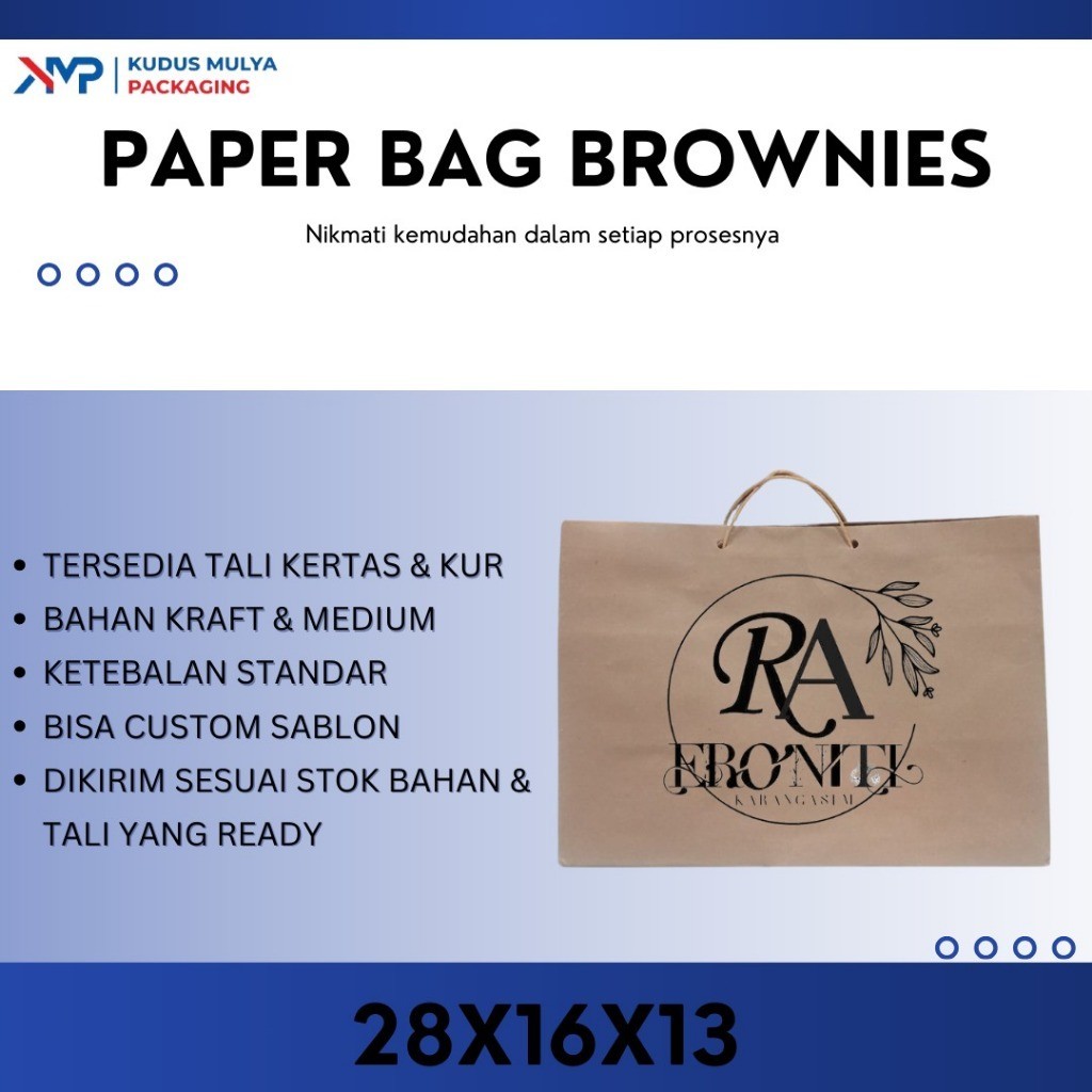 

SABLON CUSTOM PAPER BAG KUE BROWNIES / PAPERBAG KUE