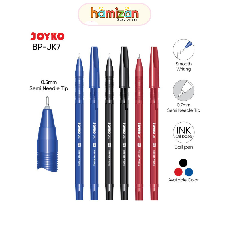

( 12 pcs ) JOYKO Ball Pen BLACK BLUE RED JK7 / Pena Pulpen Bolpoin JOYKO JK7 Harga Selusin