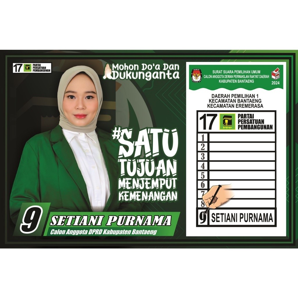 

(ANEKA UKURAN) Stiker Caleg Partai Pemilu 2024 JDM