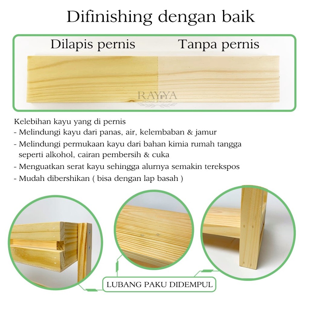 KJ76NJ JUMBO … rak 3 tingkat estetik/ rak kayu besar/ rak dapur 3 susun