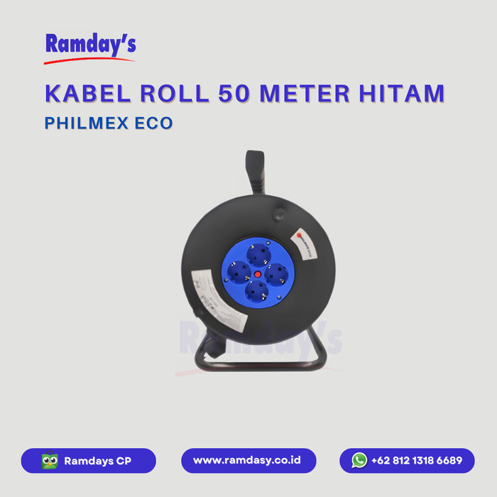 Philmax Eco Kabel Roll 50 Meter - Kabel Extension Heavy Duty