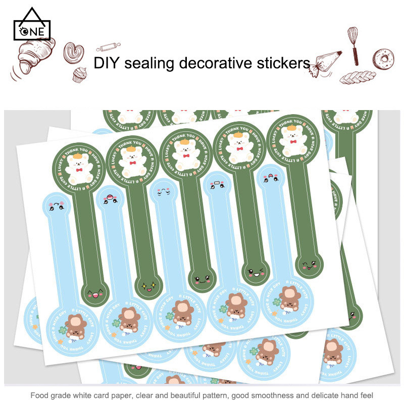 

COD❤️Stiker Strip Panjang Bulat Perekat Diri Kotak Kue Panggang Stiker Penyegel DIY Stiker Dekoratif