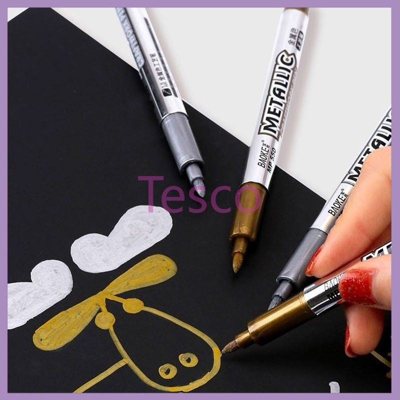 

Tesco Pena Logam Emas dan Perak Catatan Marker Pen Mobil dan Sepeda Motor Penanda Ban Spidol Permanen