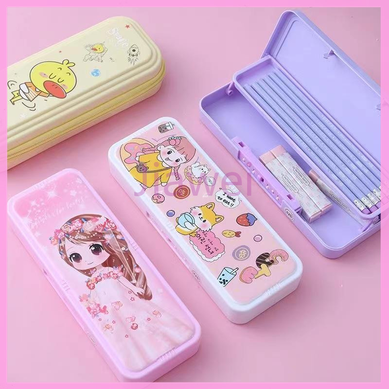 

Jiawei Tempat pensil kata sandi dua lapis/tempat pensil berkapasitas besar/tempat pensil kata sandi anak