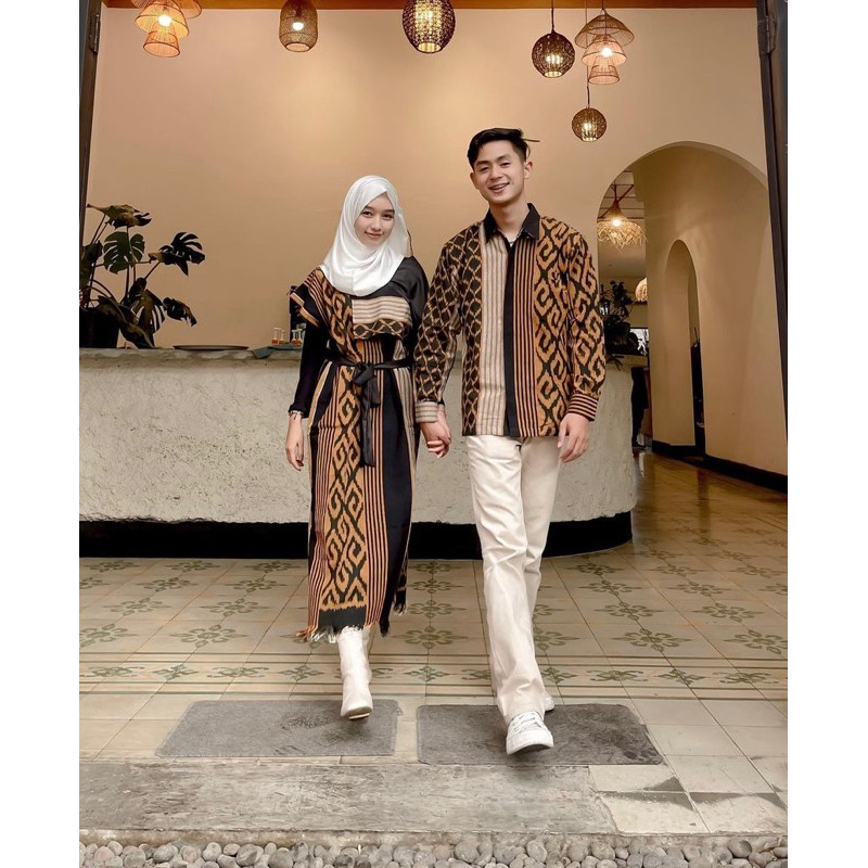 AURORA DRESS TENUN GOLD - BAJU TENUN COUPLE - BAJU TENUN - BAJU LEBARAN TERBARU- COUPLE KELUARGA TER