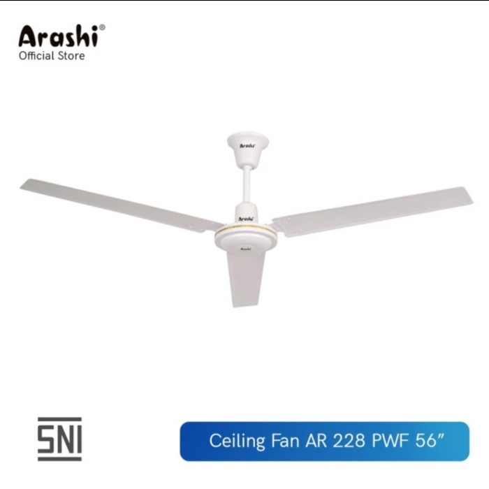 Arashi Ceiling Fan / Kipas Angin Plafon 56 Inch Putih dan Hitam
