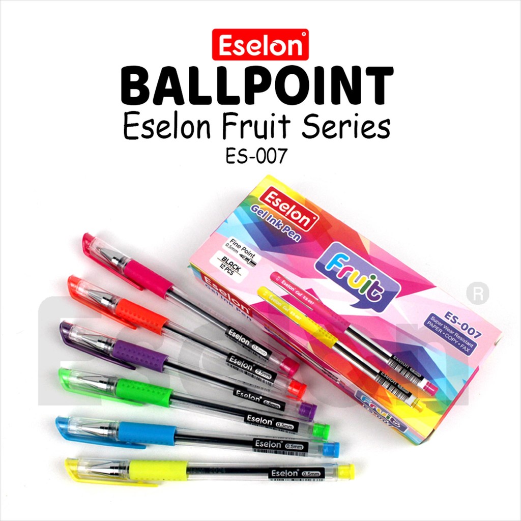 

[ES.JKT] 12pcs Pulpen Gel FRUIT ES-007 / 1pak Pulpen Gel Office 0,5mm