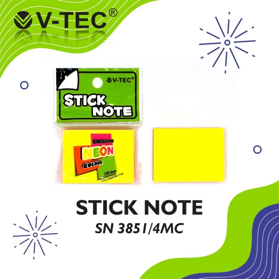 

V-TEC STICKY NOTES SN 3851 / 4MC RAINBOW