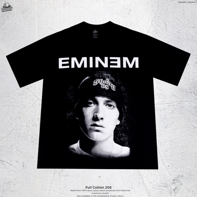 T-Shirt Eminem Rap - Oversized Model Black Solid 20S