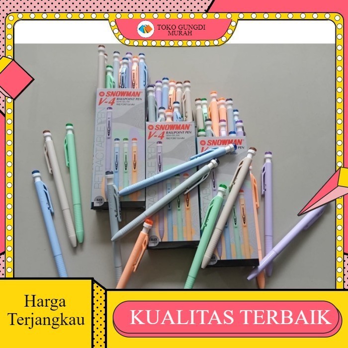 

Pulpen Snowman V4 Pastel / Bolpen Cetek Snowman / Pen / Ballpoint Pen Snowman 0.7mm Murah