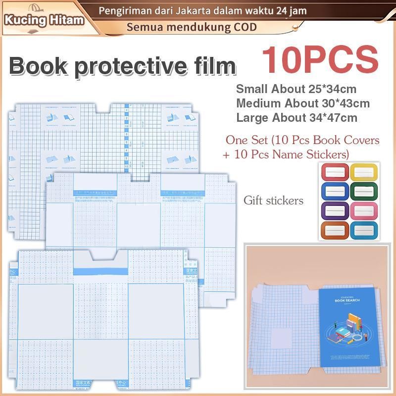 

10PCS Sampul Buku Isi Self-Adhesive Book Cover Waterproof Sticker Sampul Buku Tulis Sekolah Diamond Transparant