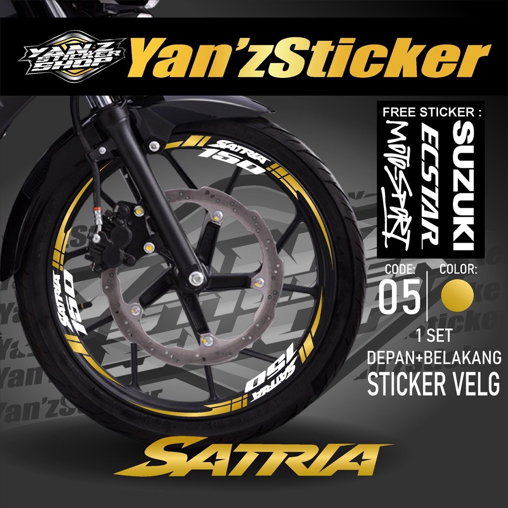Aksesoris Stiker Cutting Sticker List Velg Motor Suzuki Satria Fu 150 Lis Pelek Velk Variasi Set Dep