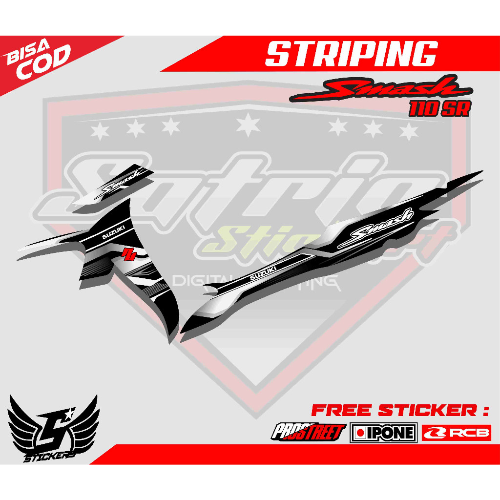 STRIPING VARIASI SUZUKI SMASH 110 SR / STICKER LIST MOTOR SUZUKI SMASH 110 SR