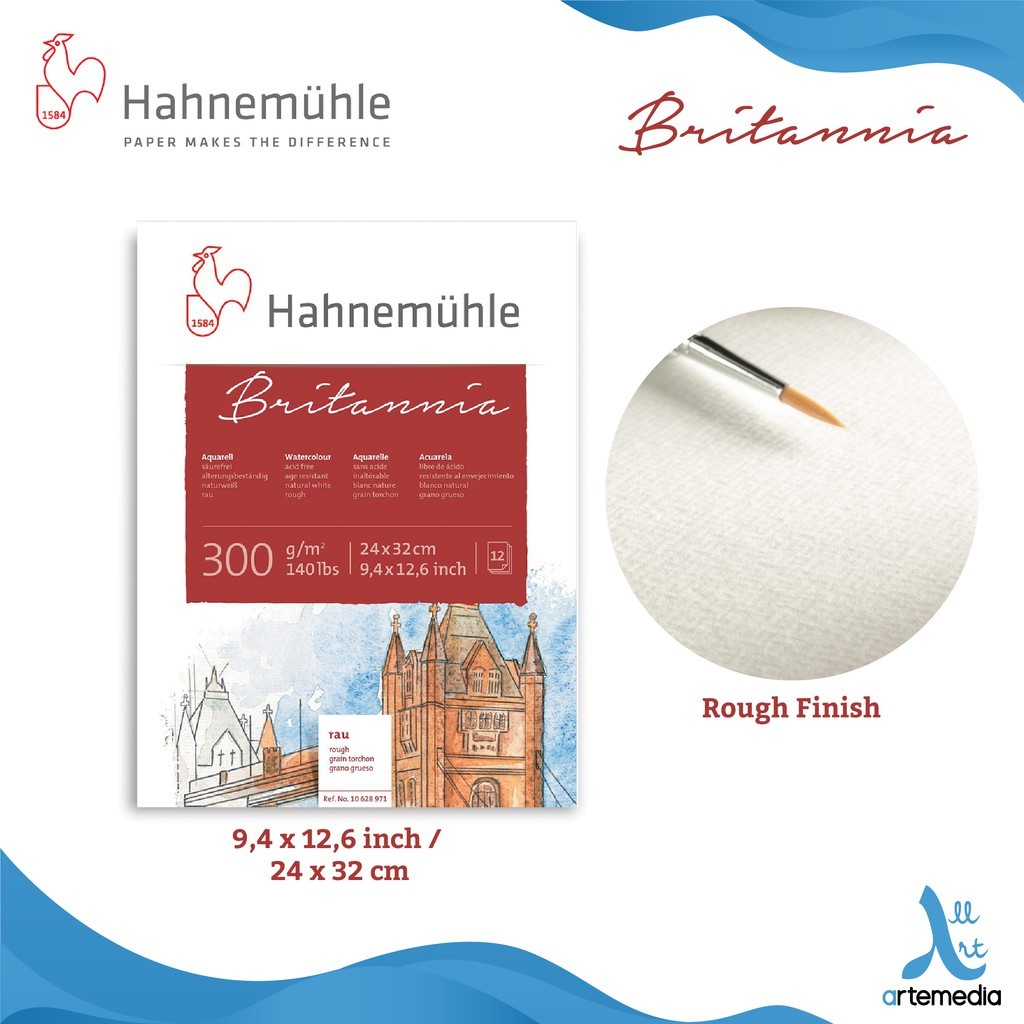 

Gramedia Surabaya - Hahnemuhle Britannia Watercolor Pad 24x32cm Paper Block ROUGH