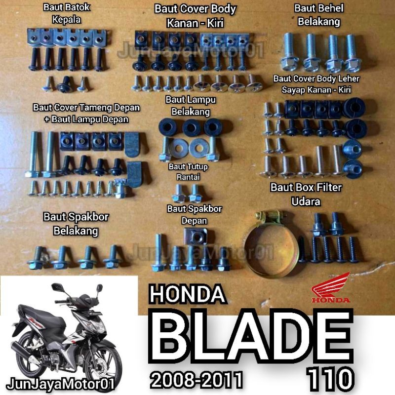 COD / Promo / Original / Baut Lengkap Full Set Body Bodi Honda Blade Lama 110
