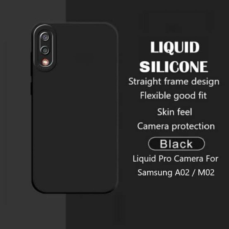 Softcase Macaron Black Samsung A02/M02 Casing Liqun Premium Handphone