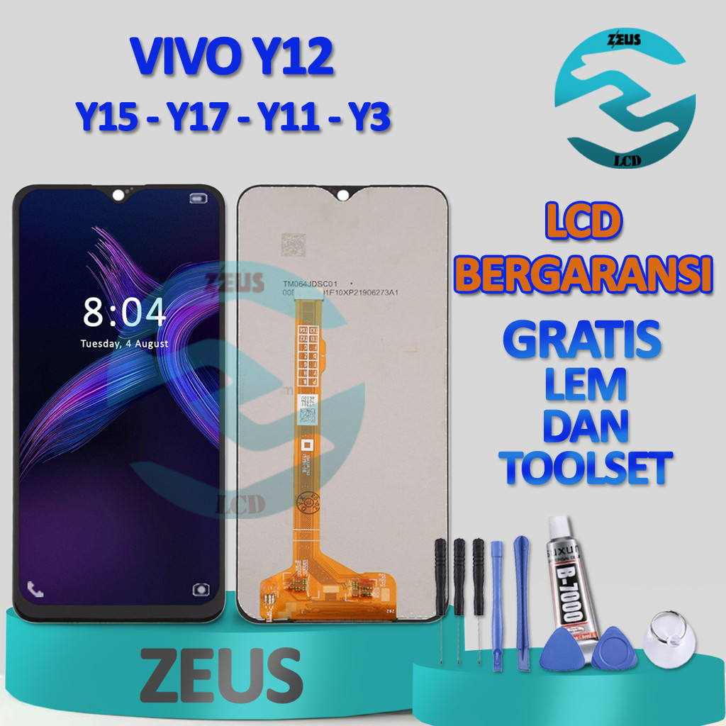 Lcd Vivo Y12 / Vivo Y15 / Vivo Y17 / Vivo Y12i / Y11 / Y3 Fullset Gratis Obeng Set + Lem