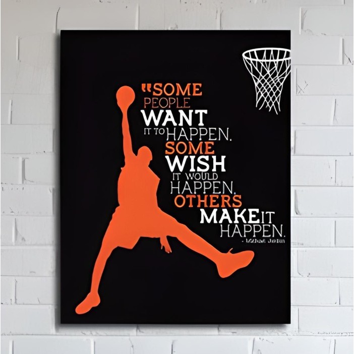 DL25 Poster Dinding Art Typography Michael Jordan