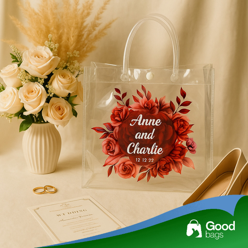 Tas Mika Bridesmaid Bening Transparan / Tas Mika Custom Souvenir Nikahan Wedding / Tas Mika Transpar