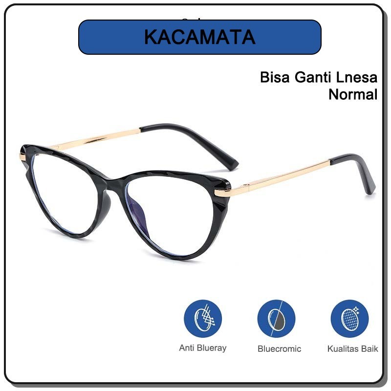 Viendo Kacamata Photocromic Anti Radiasi Blueray 2 in 1 Wanita Cat Eye Frame Kacamata Komputer Anti 