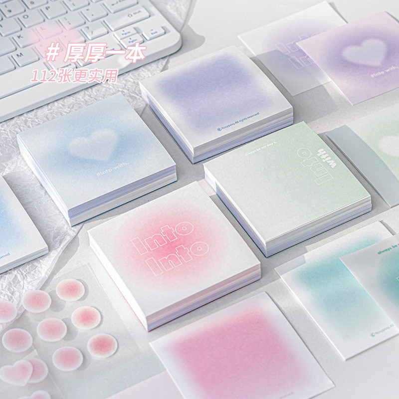 

tagram Gradient Sulfuric Acid Paper Box with 4 Multi-functional Notebooks Material Paper Office Accessories Sticky Notes