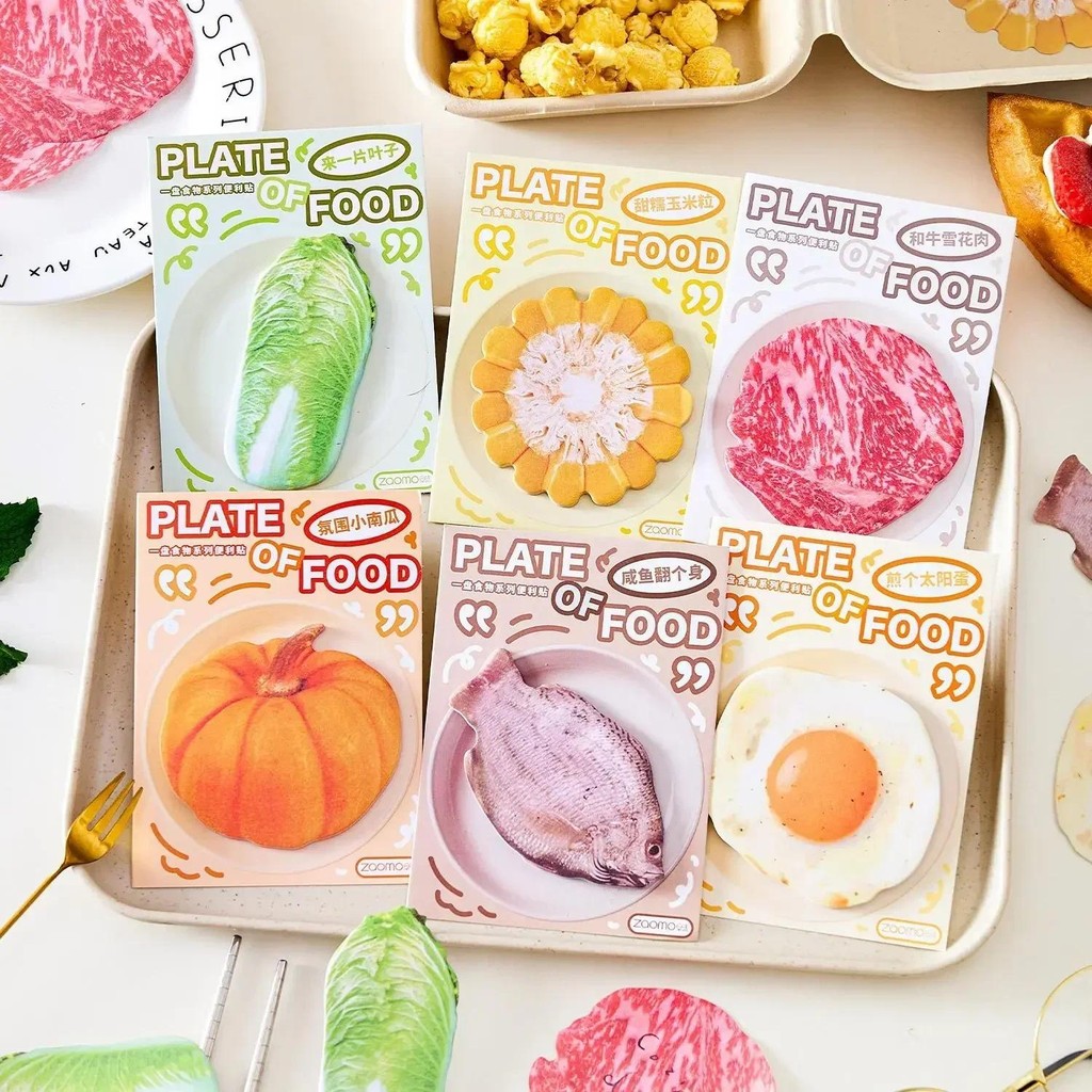 

30sheets Cute Sticky Notes Food Sticky Kawaii Sticky Notes Cute Notepads Pads Self Stick Memo Pad