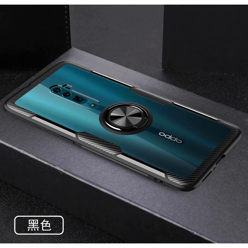 For OPPO Reno 10x Zoom Case Hard With Ring Stand Magnet Transparent shockproof Protective Back Cover