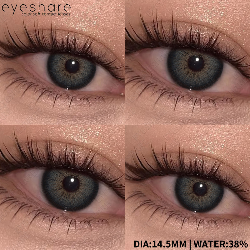 Softlens Grey Lensa Kontak 1Pasang ALPS Softlens Cokelat hitam lembut Riasan Mata Berwarna Lensa Kon