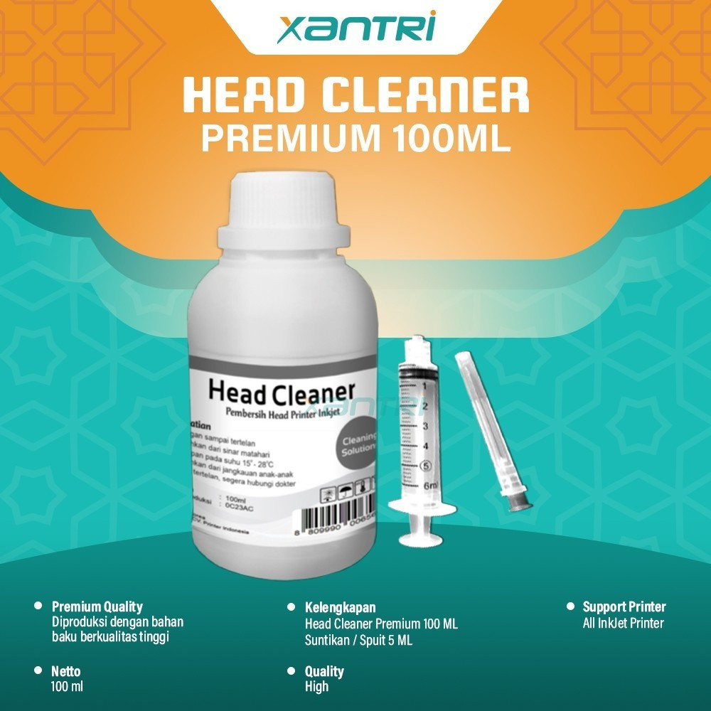 Xantri - Head Cleaner Xantri 100ml Pencuci Head Pembersih Printhead Printer Inkjet Infus Cleaner Com