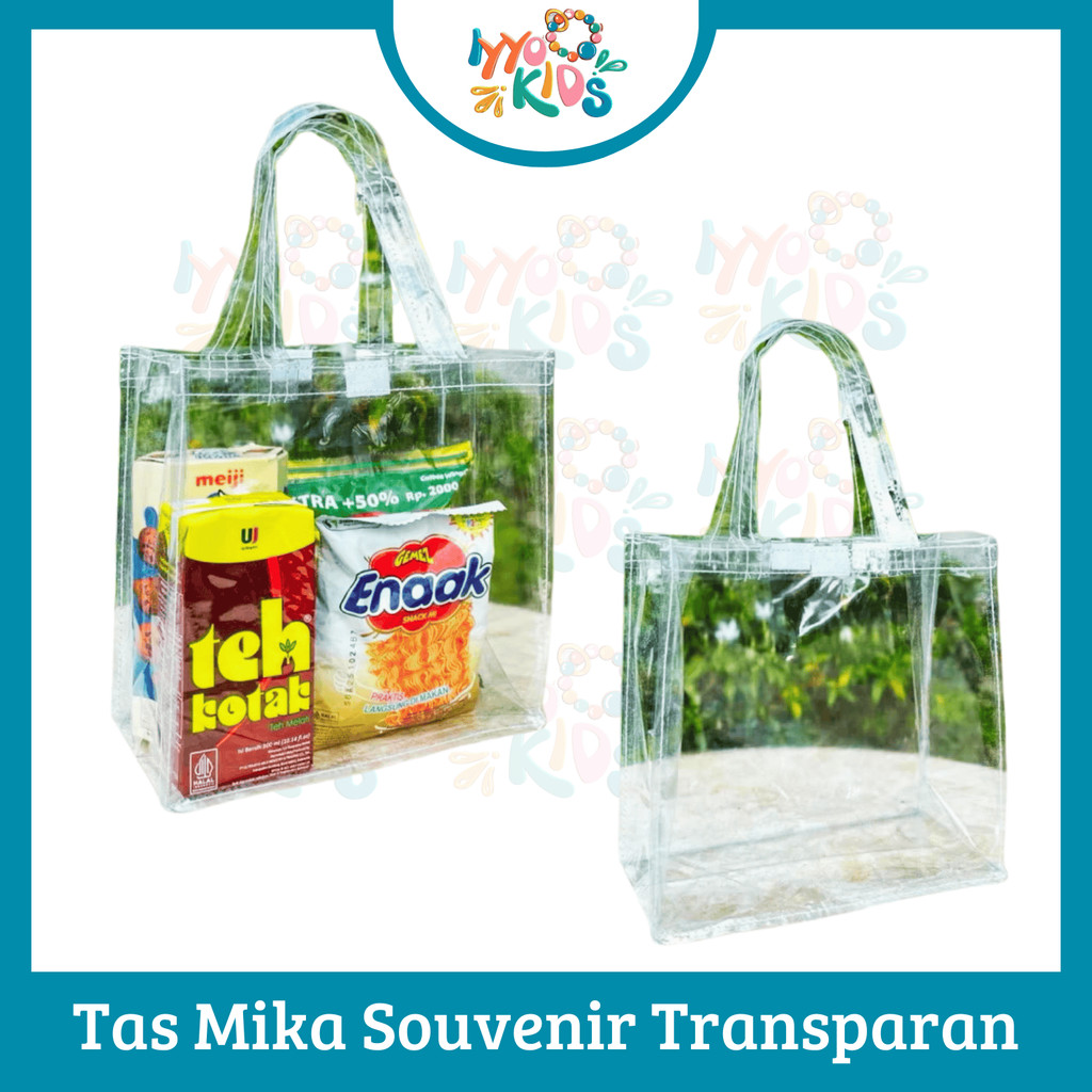 

IYYO KIDS | GB71 Tas Mika Transparan Ukuran 20x20x10 Souvenir Tas Ulang Tahun Hampers Ultah Goody bag Ready Bingkisan Snack Murah
