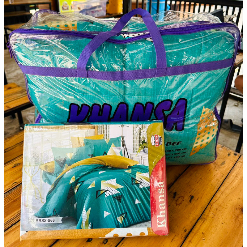 XLOTFASHOP Bedcover set sprei uk 180x200cm khansa (bedcover+sprei)