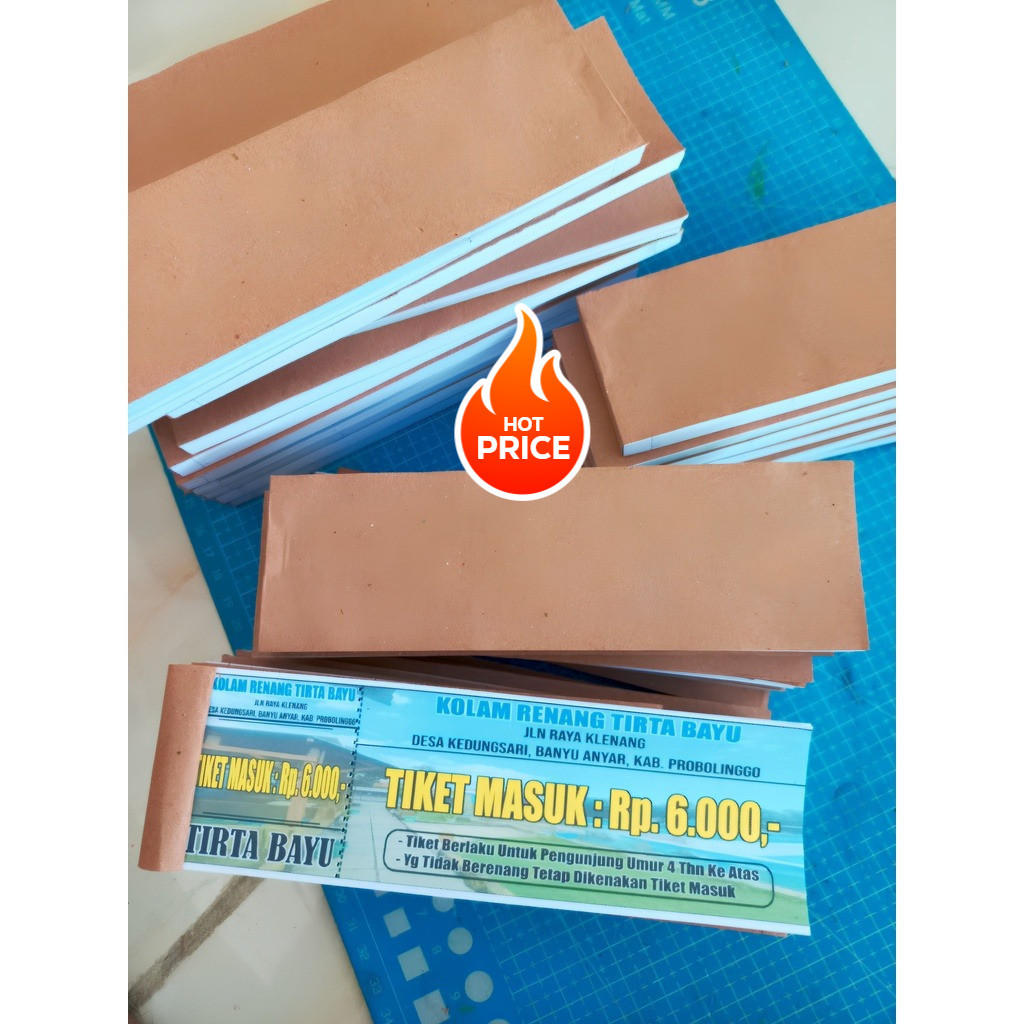 

Karcis Parkir Retribusi Tiket Wisata Kupon Hadiah dengan nomor/Numerator ukuran besar 1/3 ,1/4, 1/5