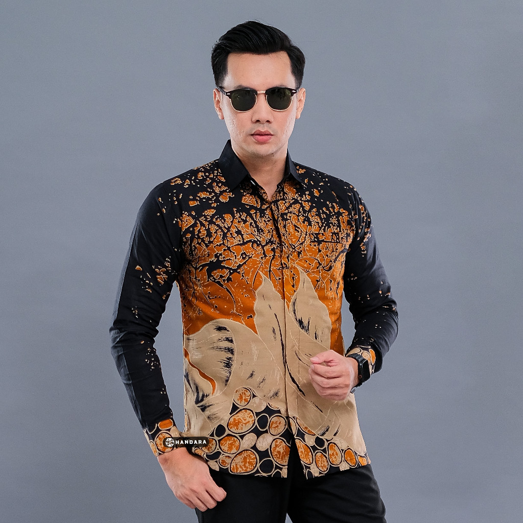Handara Batik Premium Pria Lengan Panjang Slim Fit Furing - Calathea