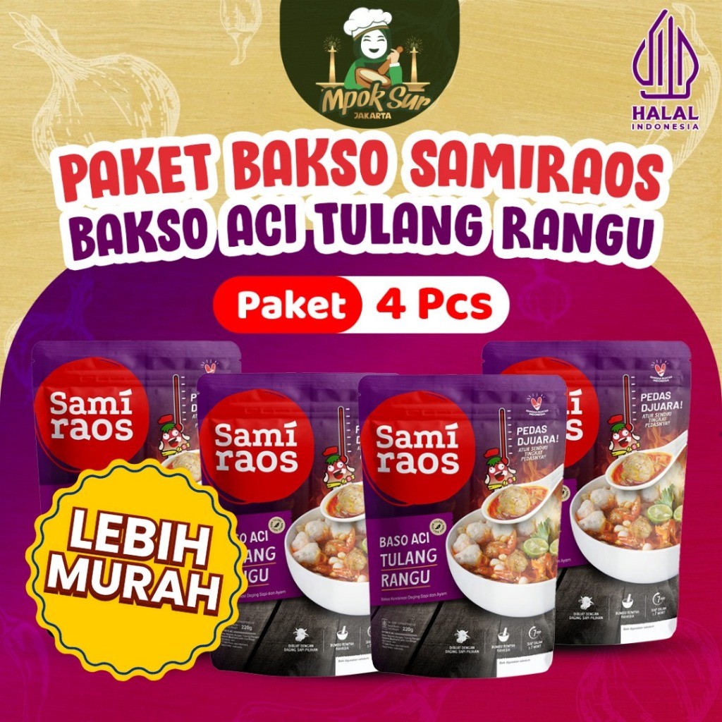 

Mpok Sur - Paket Hemat Sami Raos Baso Geprek Tulang Rangu Samiraos Isi 4pcs