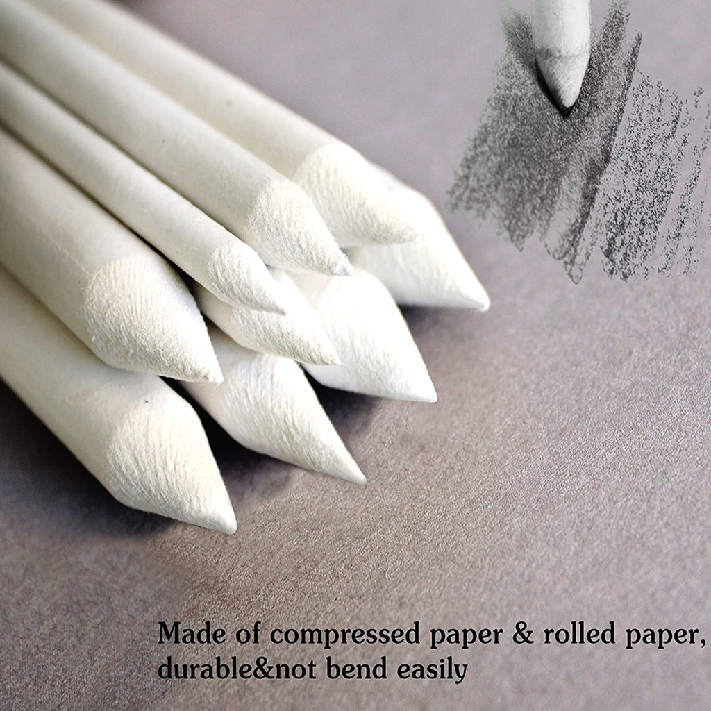 

3/6pcs Blending Stumps and Tortillions Paper Art Blenders with Sandpaper Pencil for Student Artist Charcoal Sketch Drawing Tools