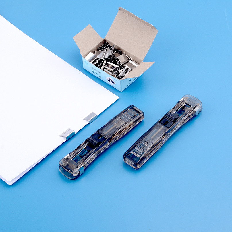 

Transparent Stapler New Office Accessories Grapadora Removable Metal Clip Pusher Spillatrice School Supplies Push Clip Stapler