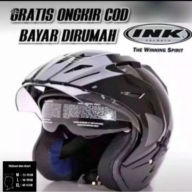 (TERMURAH) HELM INK DOUBLE VISOR jp8 Helm double visor T1 HARGA PROMOOO