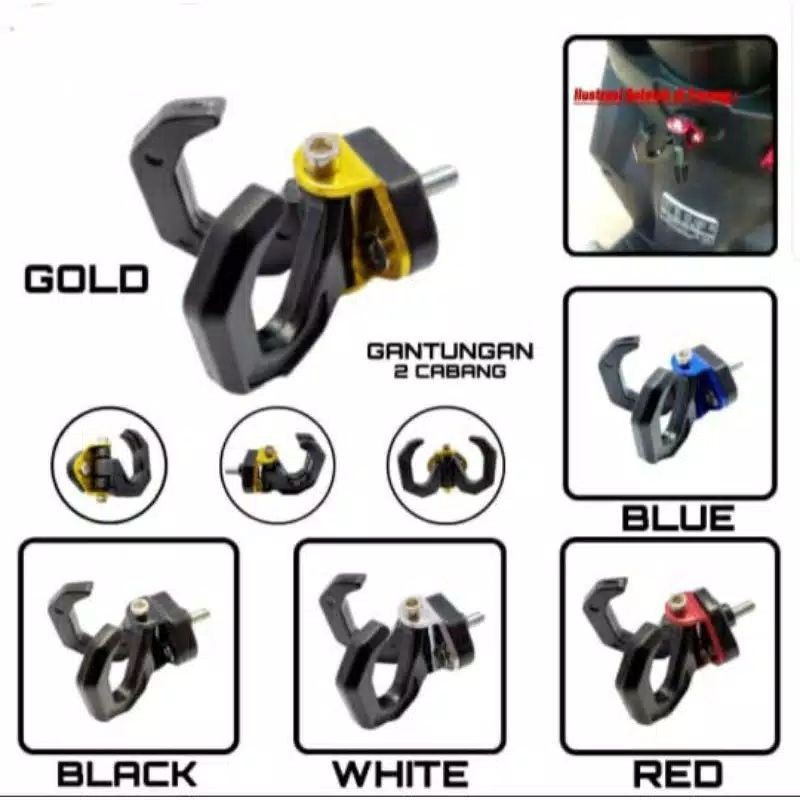 # Gantungan Barang 2Sisi Gantungan Barang 2 In 1 Gantungan Cabang Hook Gantungan Variasi NMAX Aerox 